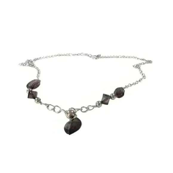 Women’s  necklace with black acrylic stones - Picture 1 of 5